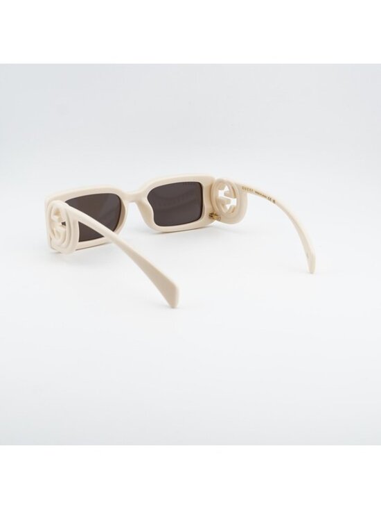 Gucci GG1325S 002 Sunglasses Ivory Square Frame, Grey Lenses main image 10